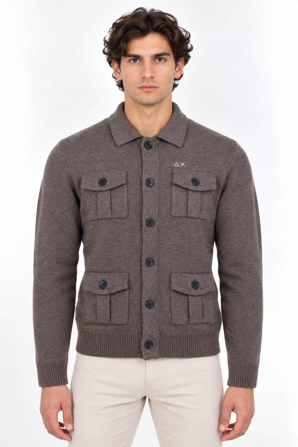Cardigan in lana 4 tasche field jacket