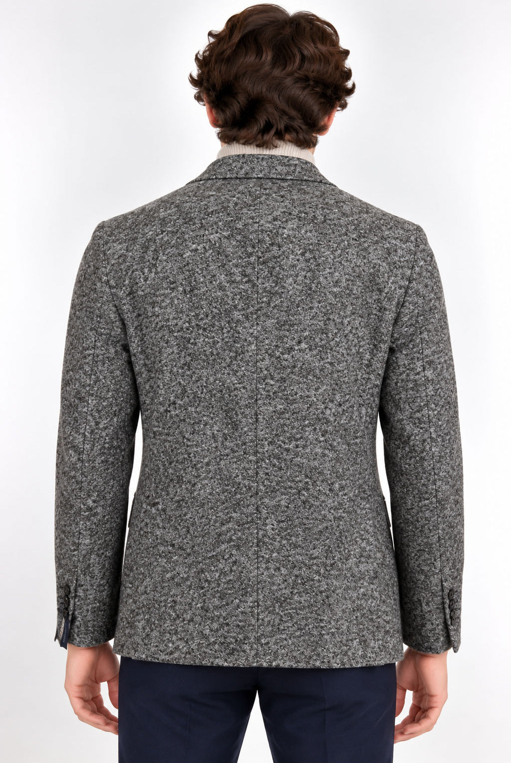 Giacca Uomo in Lana con Lavorazione Jacquard