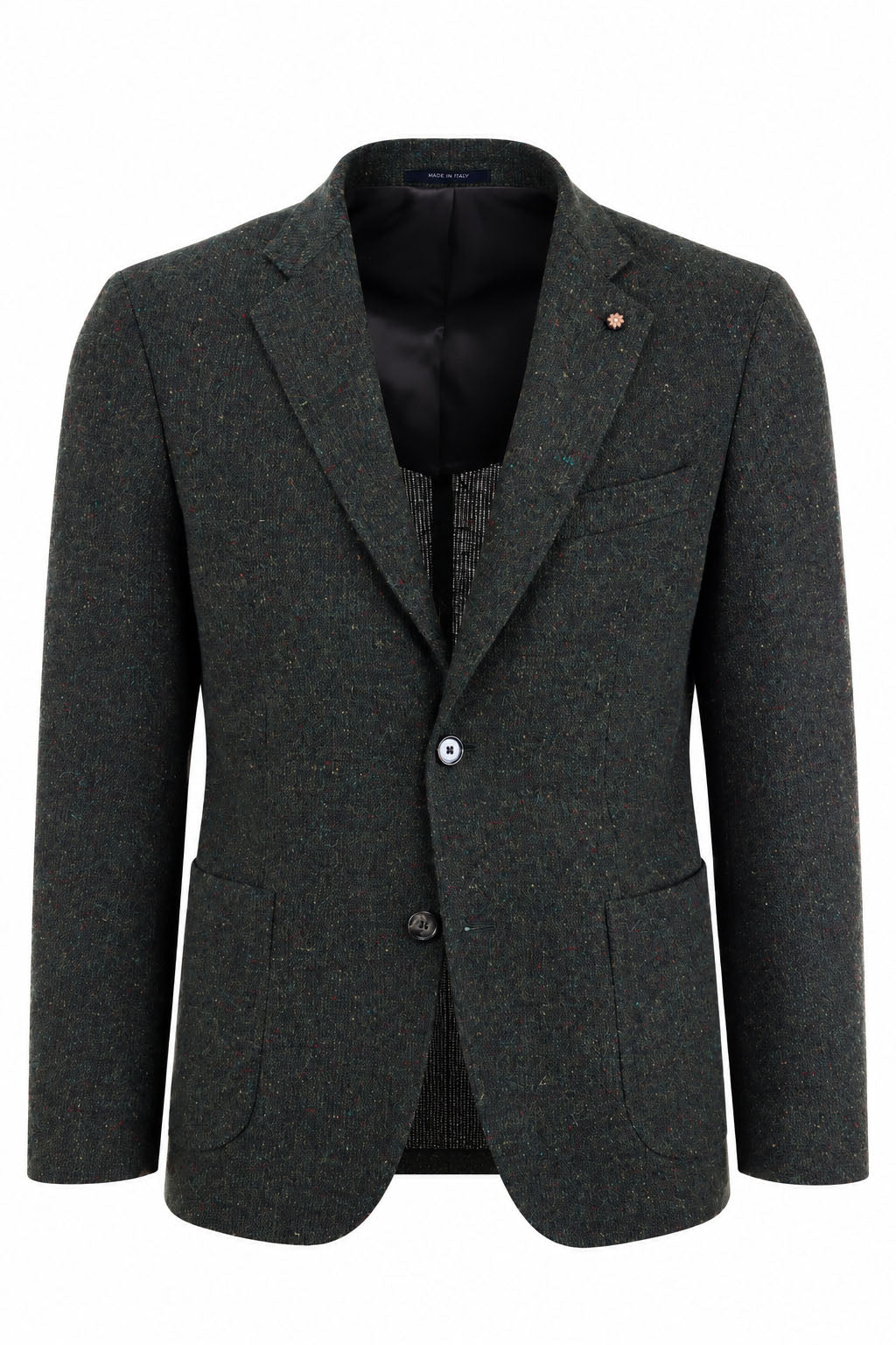 Giacca Uomo in Tweed Due Bottoni con Spacchi Laterali