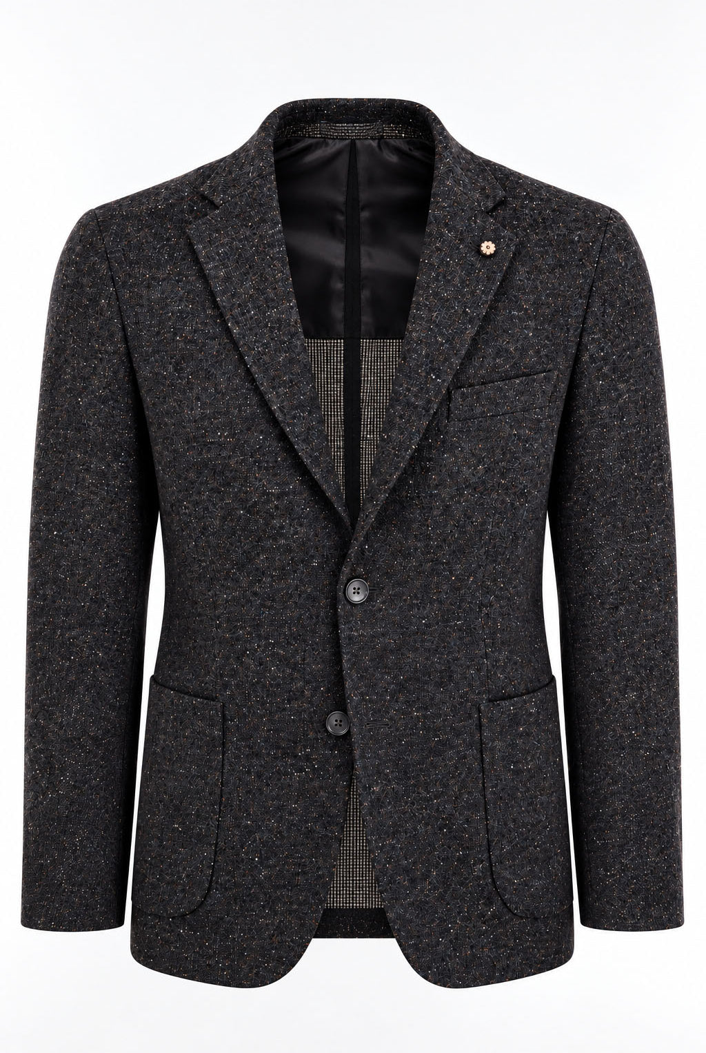 Giacca Uomo in Tweed Due Bottoni con Spacchi Laterali