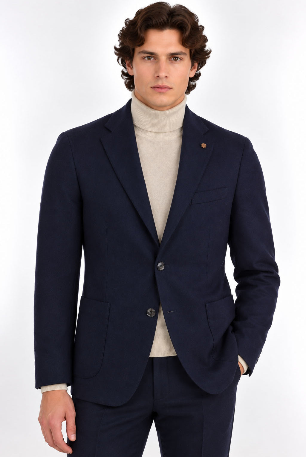 Giacca Blazer Uomo in Misto Lana Tinta Unita