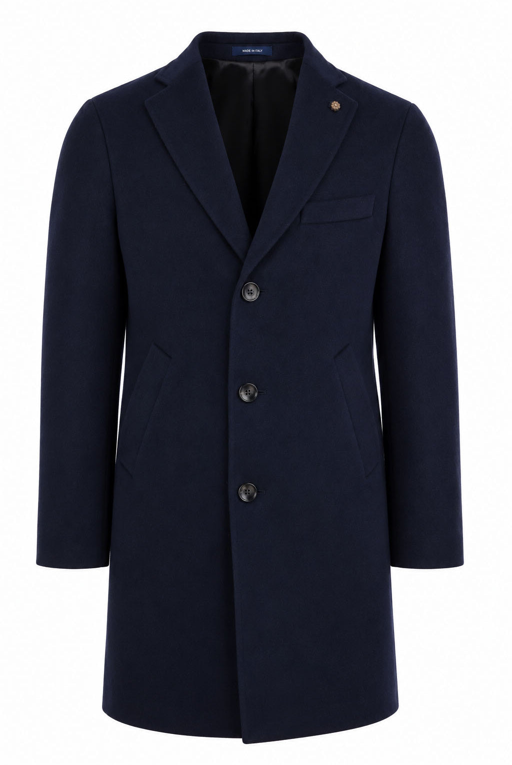 Cappotto monopetto 3/4 in lana