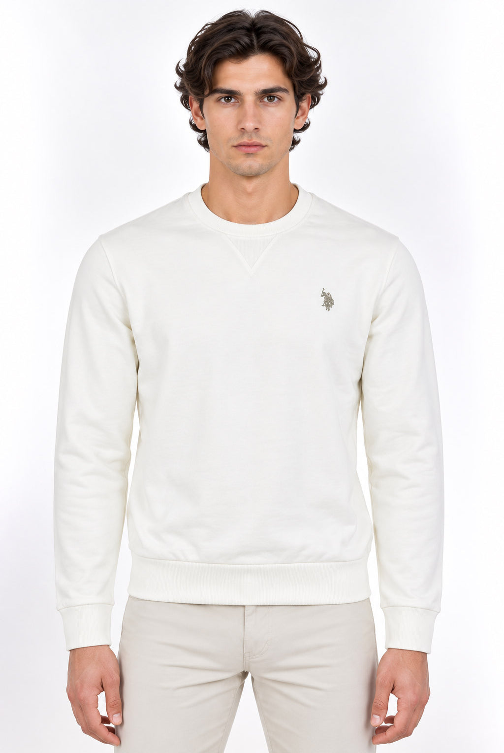 Felpa girocollo uomo con logo