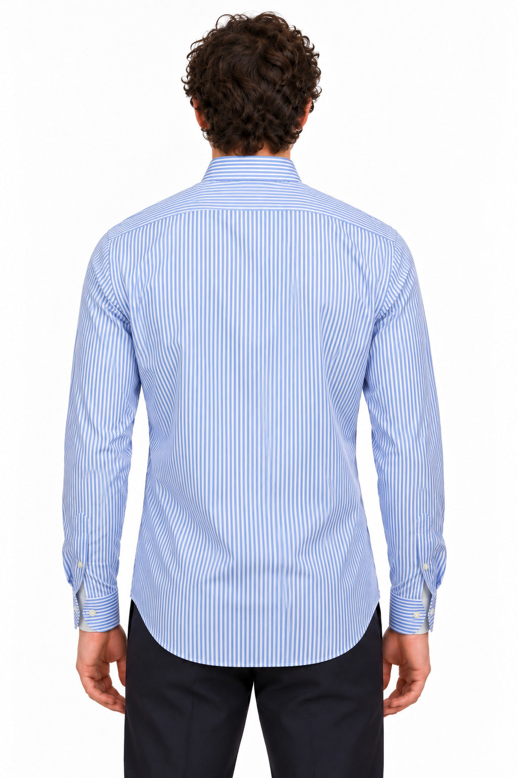 Camicia uomo in cotone bastoncino a righe