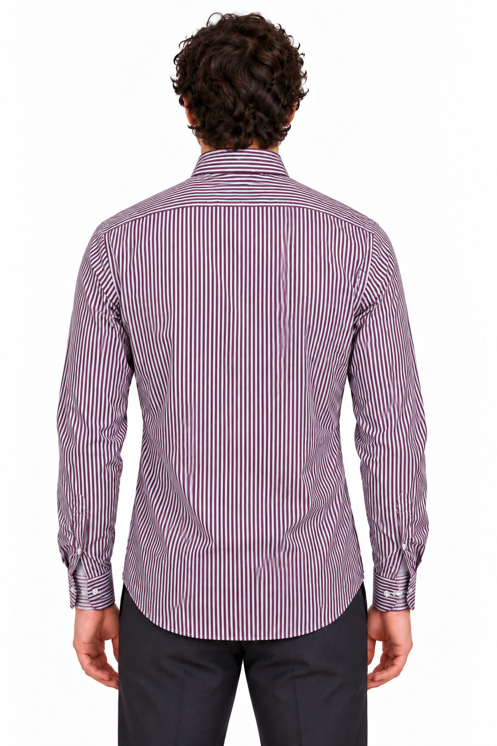 Camicia uomo in cotone bastoncino a righe