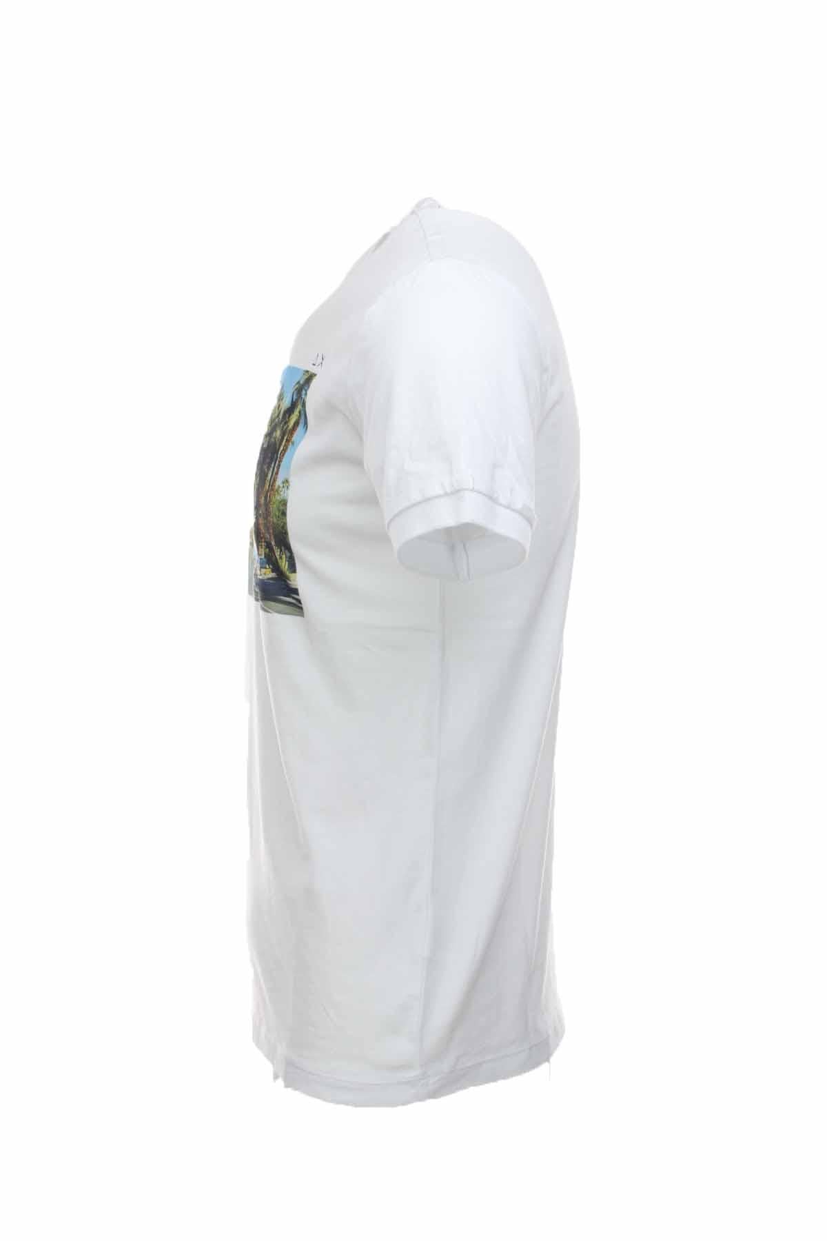 T-shirt mezza manica stampa e ricamo