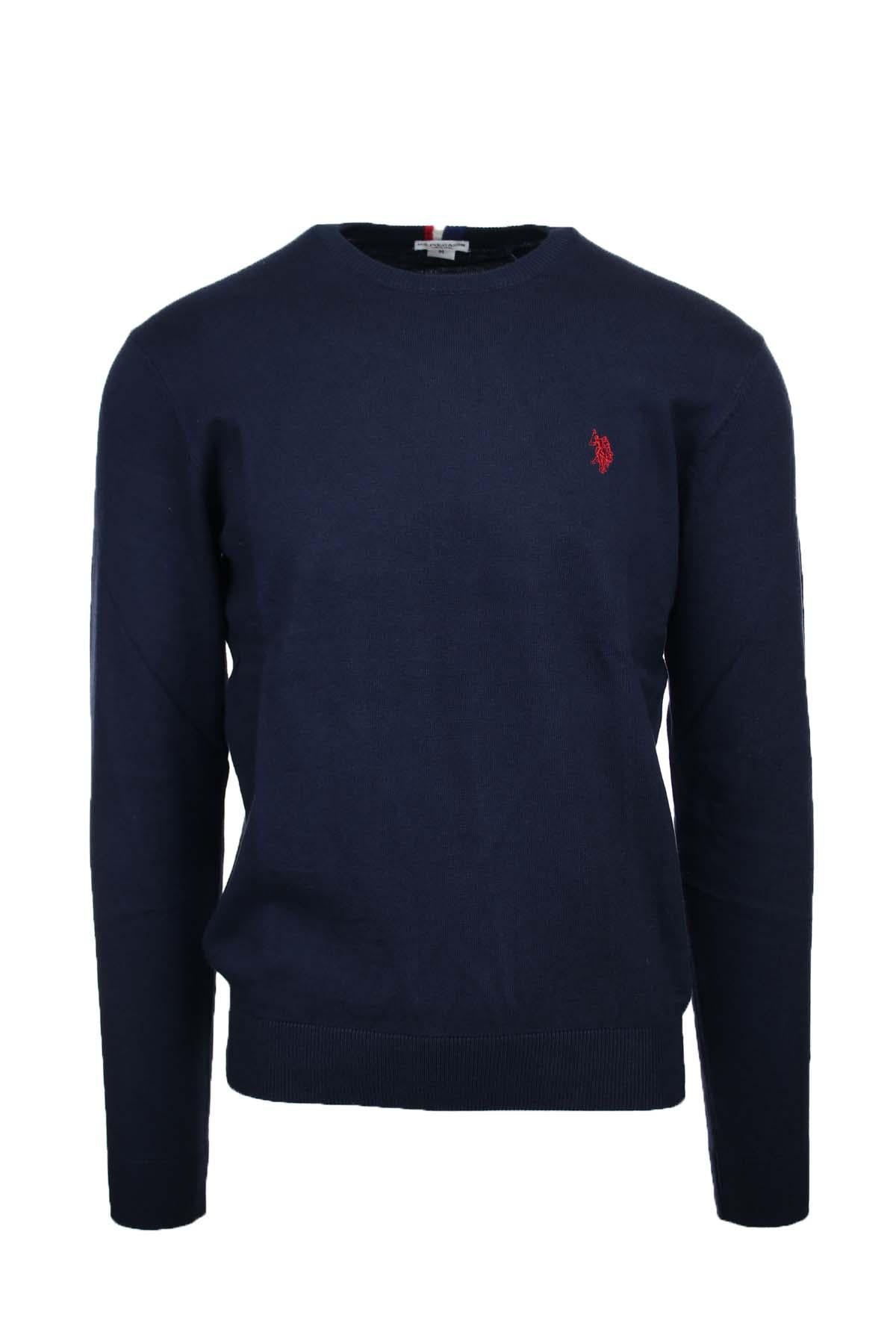 Maglia girocollo in lana cachemire con logo