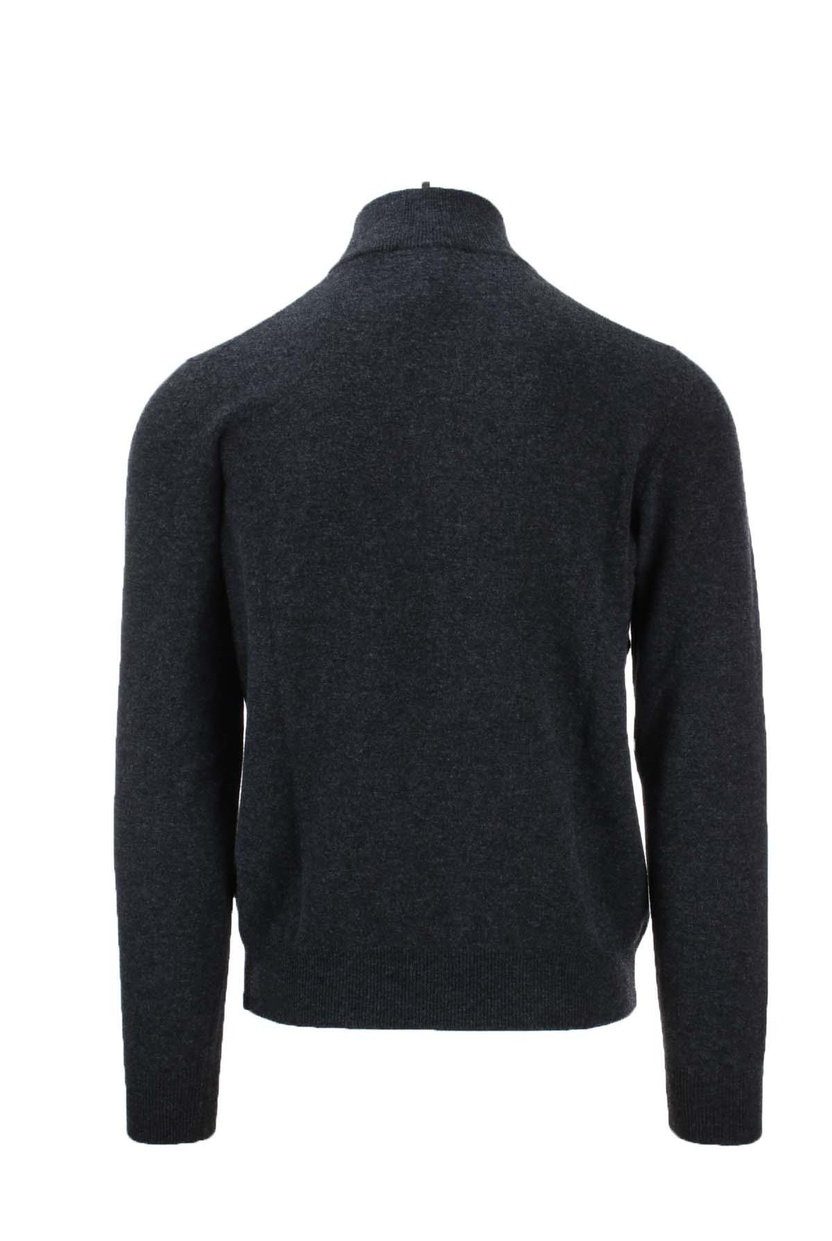 Maglia lupo con bottoni in lana e cachemire