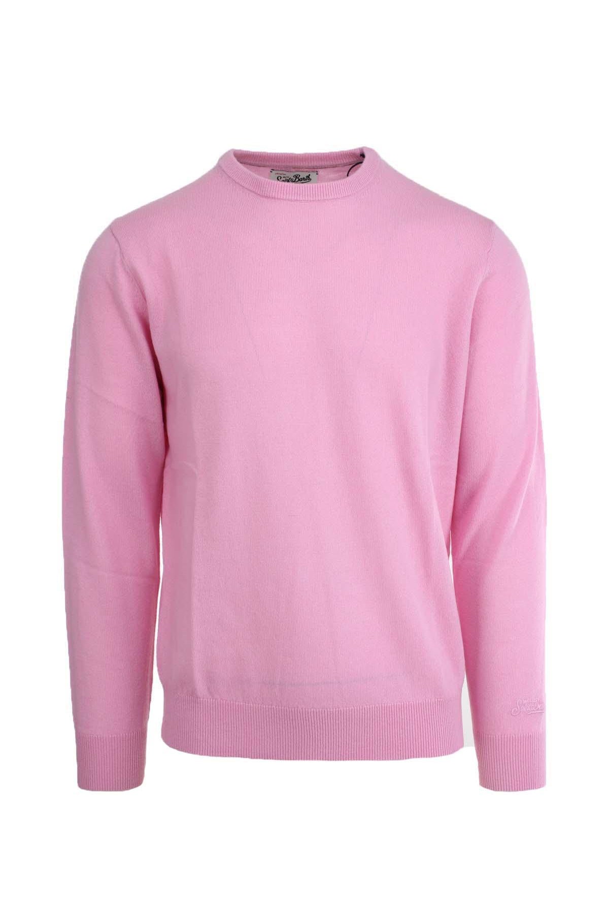 Maglia girocollo uomo in lana unito