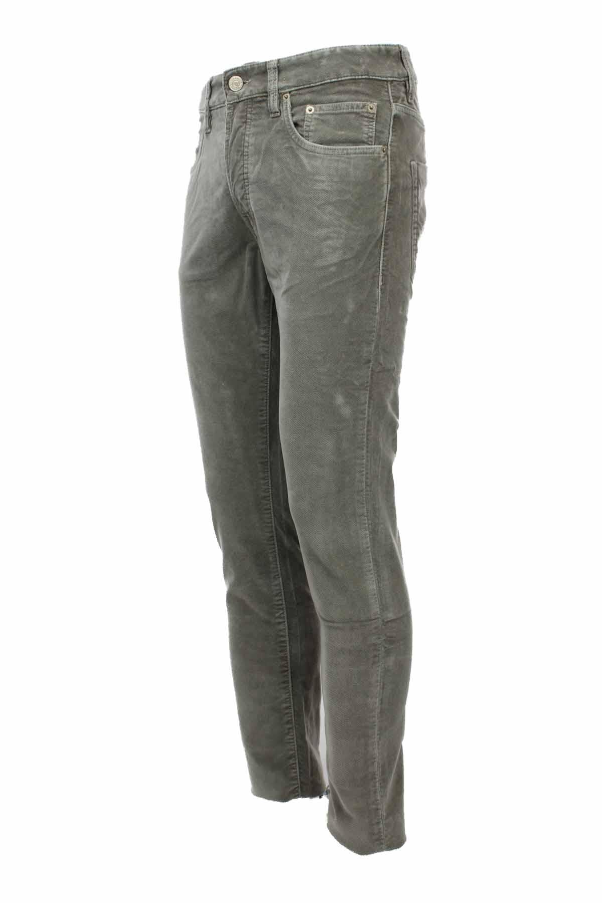 Pantalone velluto diagonale stretch
