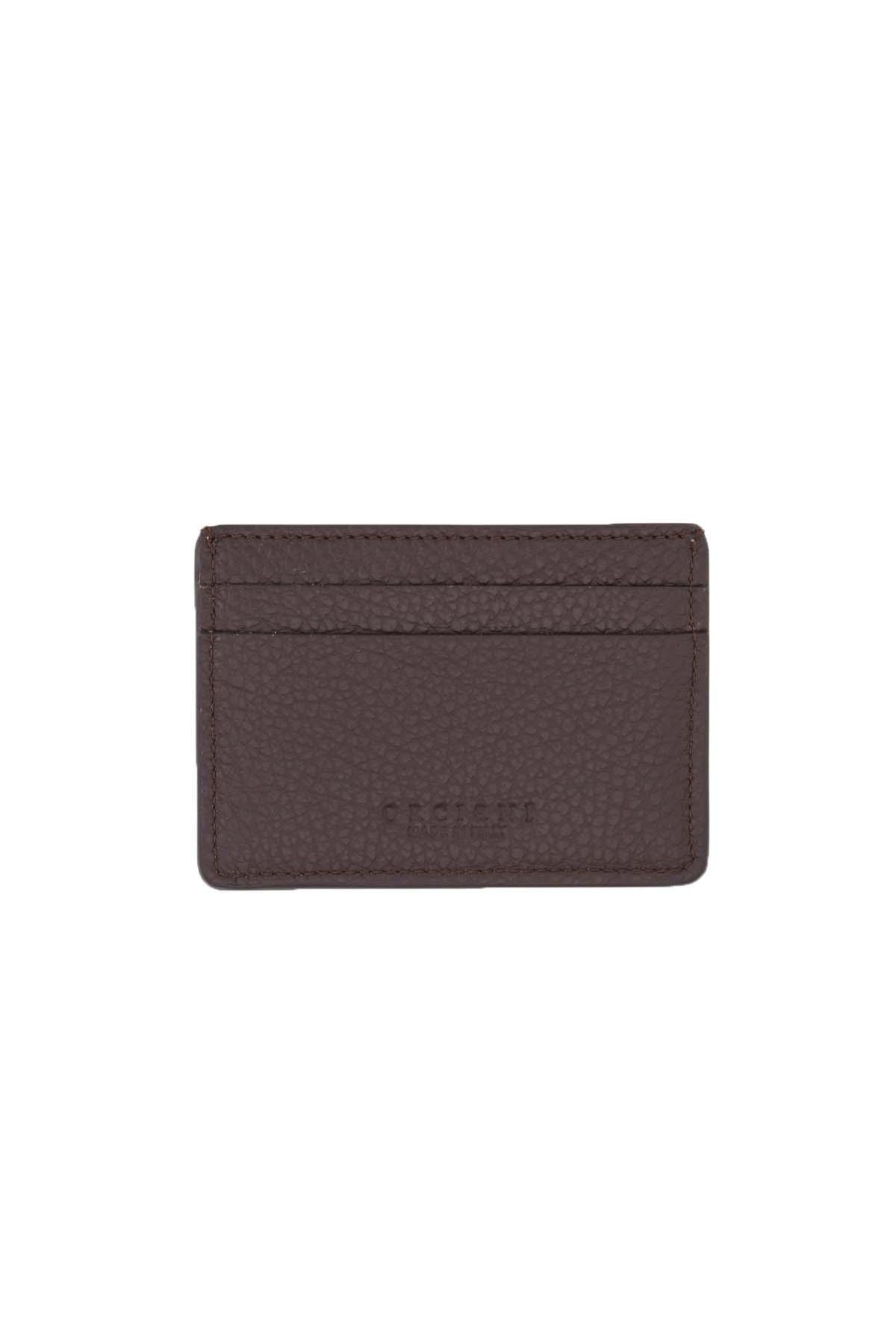 Portacarte in pelle martellata con protezione RFID