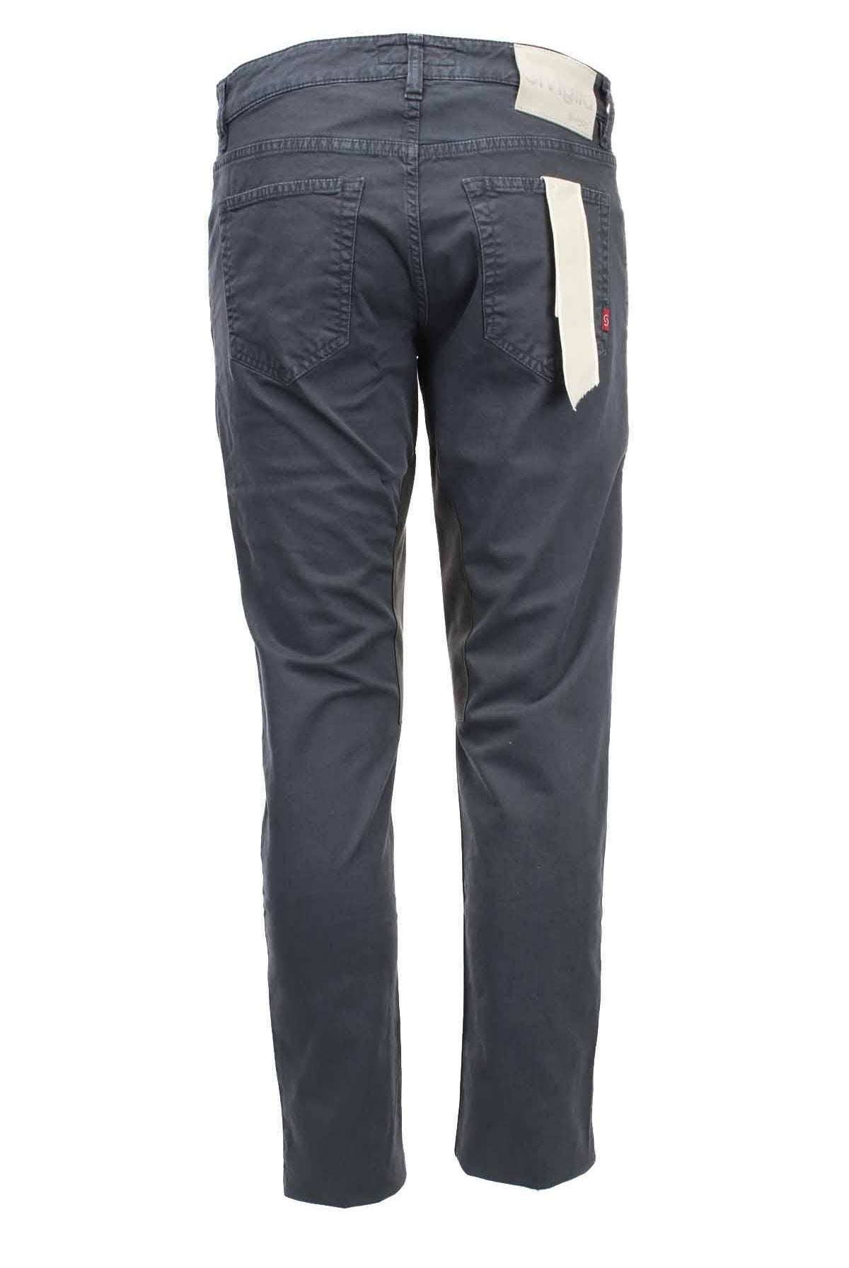Pantalone 5 tasche con toppe in alcantara