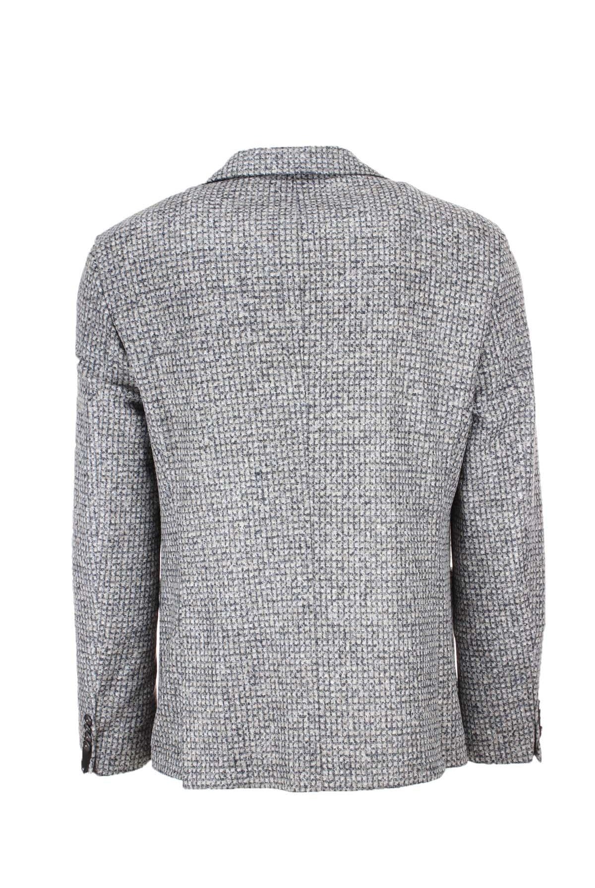 Giacca monopetto in tessuto stretch a quadri