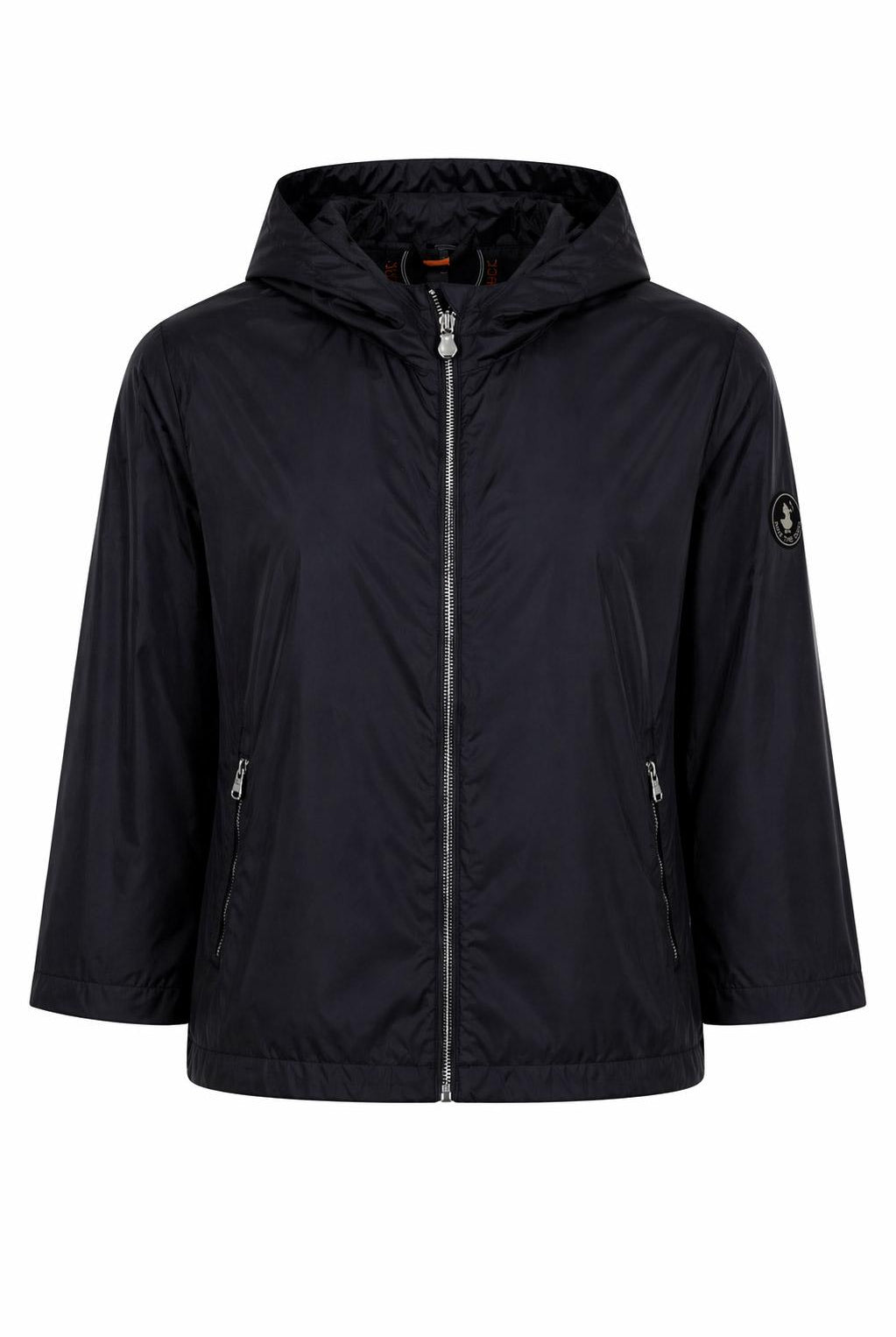 Giacca Donna Corta manica 3/4 con Cappuccio in Nylon
