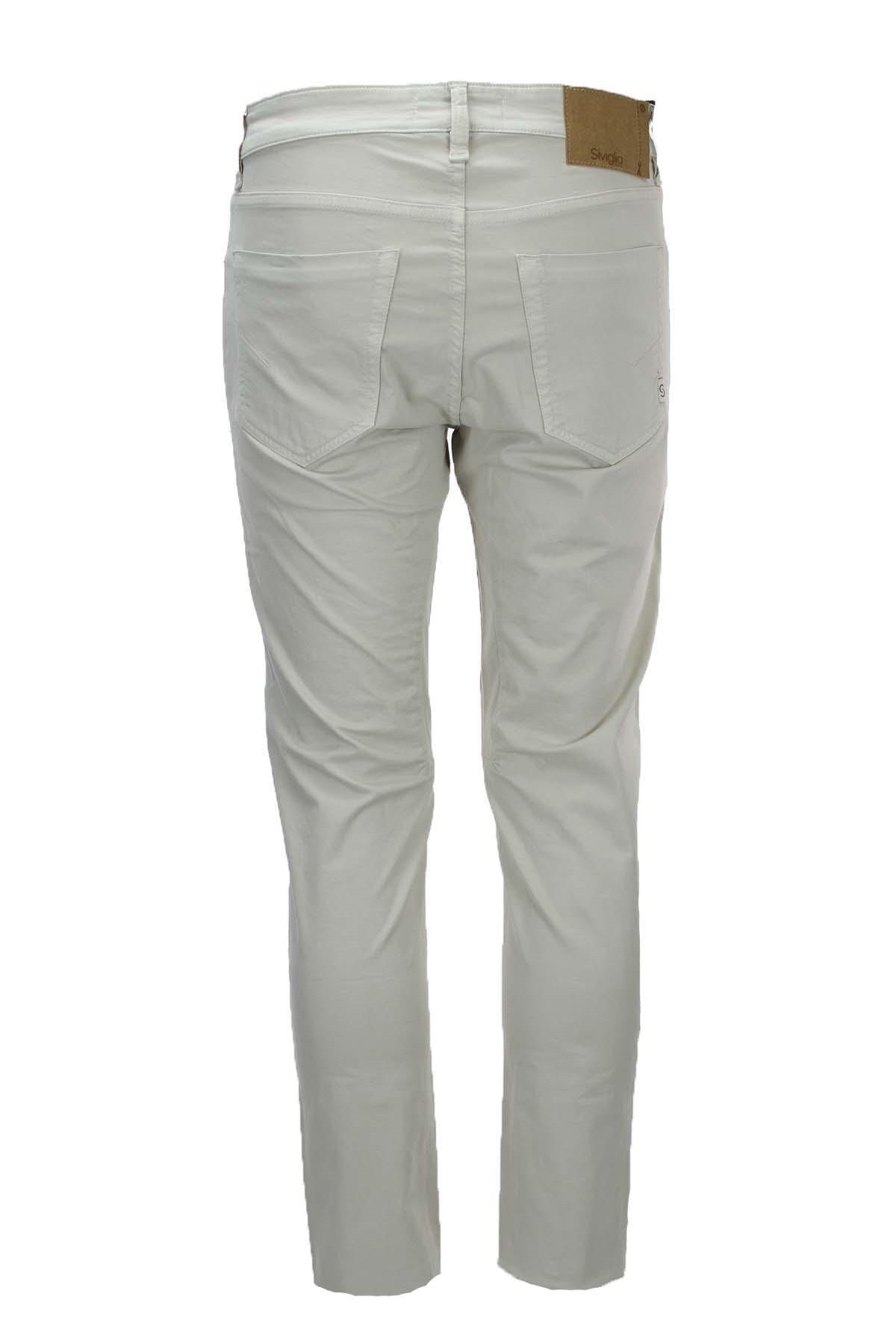 Pantalone in cotone 5 tasche con toppe