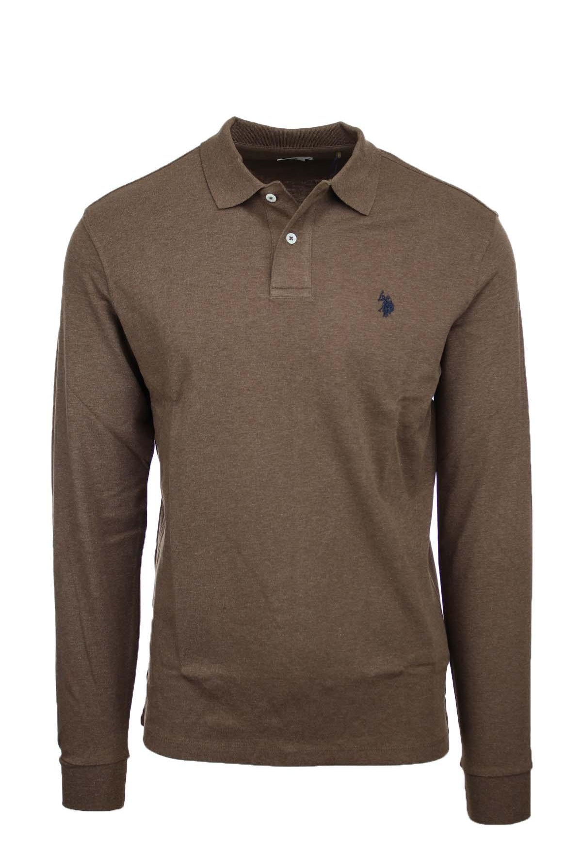 Polo manica lunga in jersey con logo