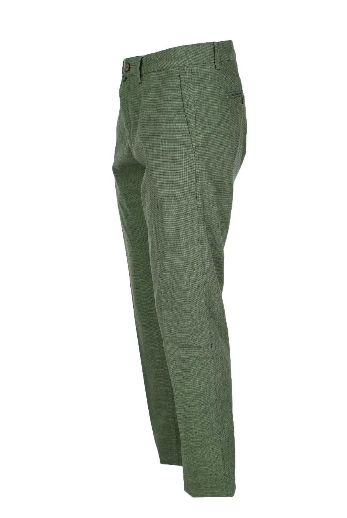 Pantalone chino tasche america in cotone e lino
