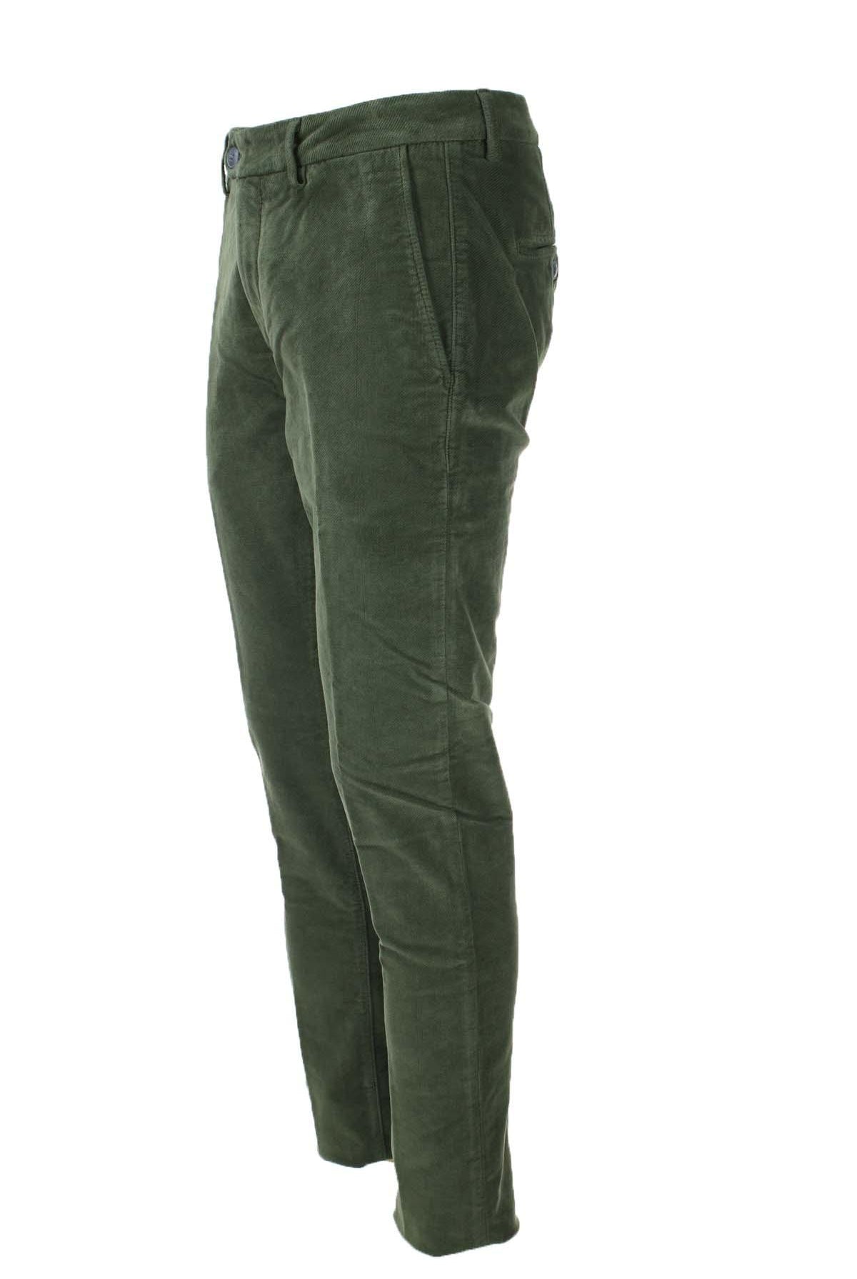 Pantalone in micro velluto diagonale stretch