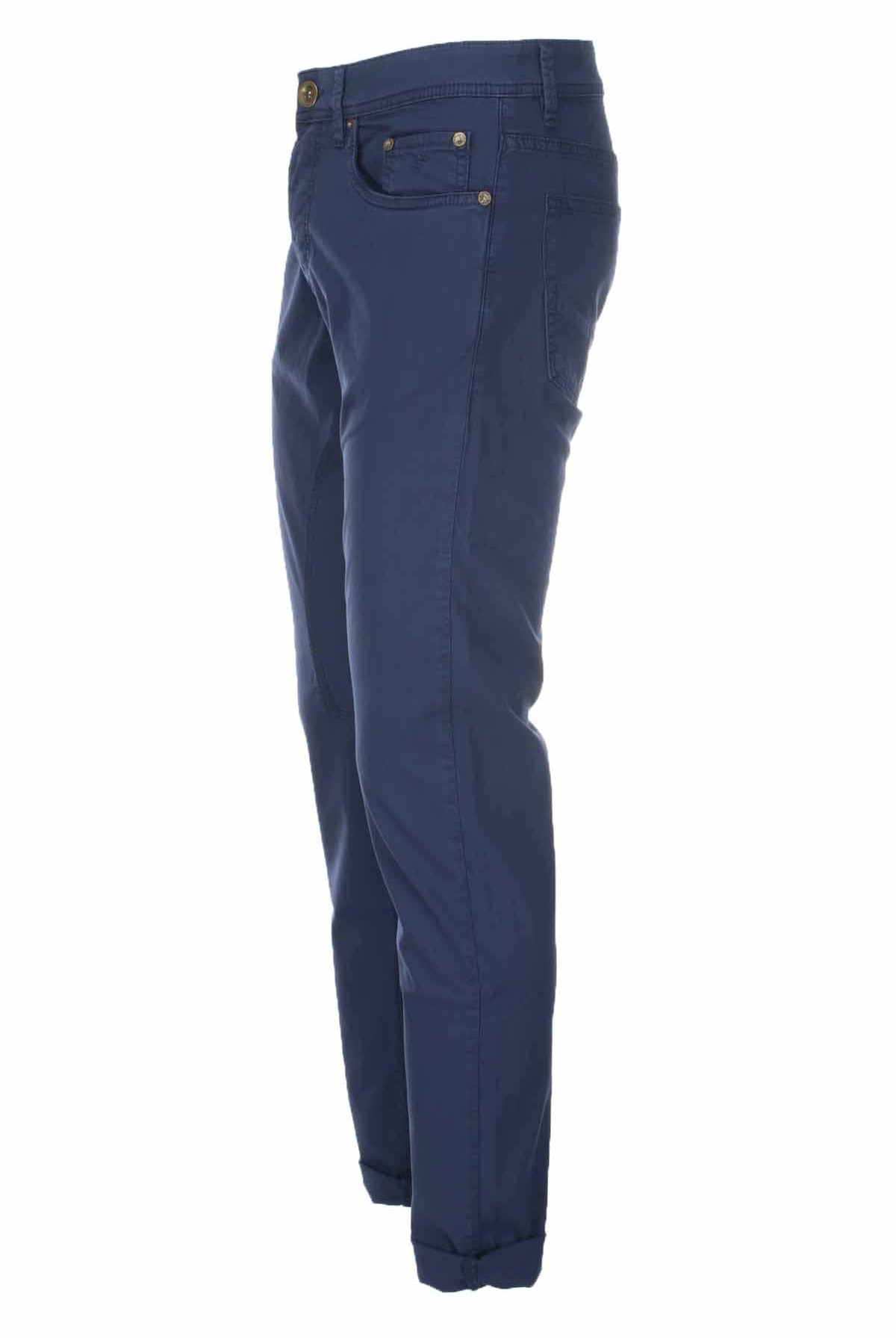 Pantalone cotone 5 tasche con toppe