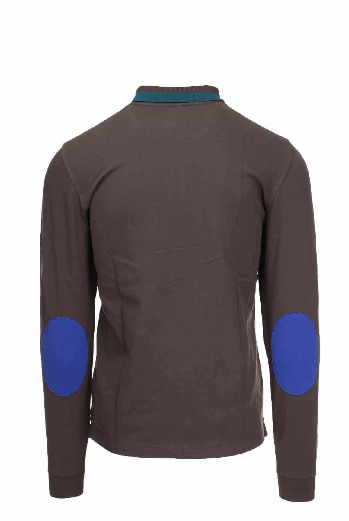Polo manica lunga in piquet con toppe