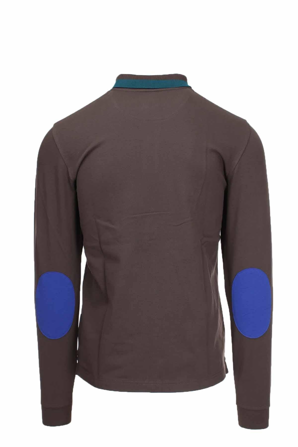 Polo manica lunga in piquet con toppe