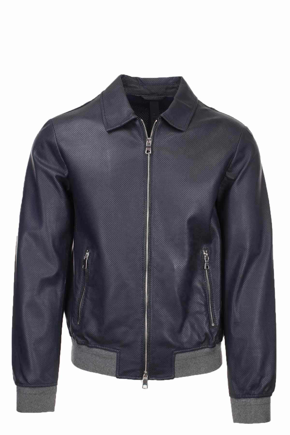 Giubbotto in pelle microforata