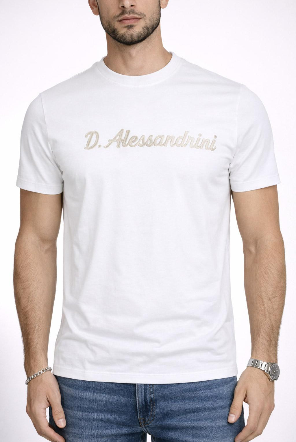 T-Shirt Uomo Logo Lettering Cotone Regular