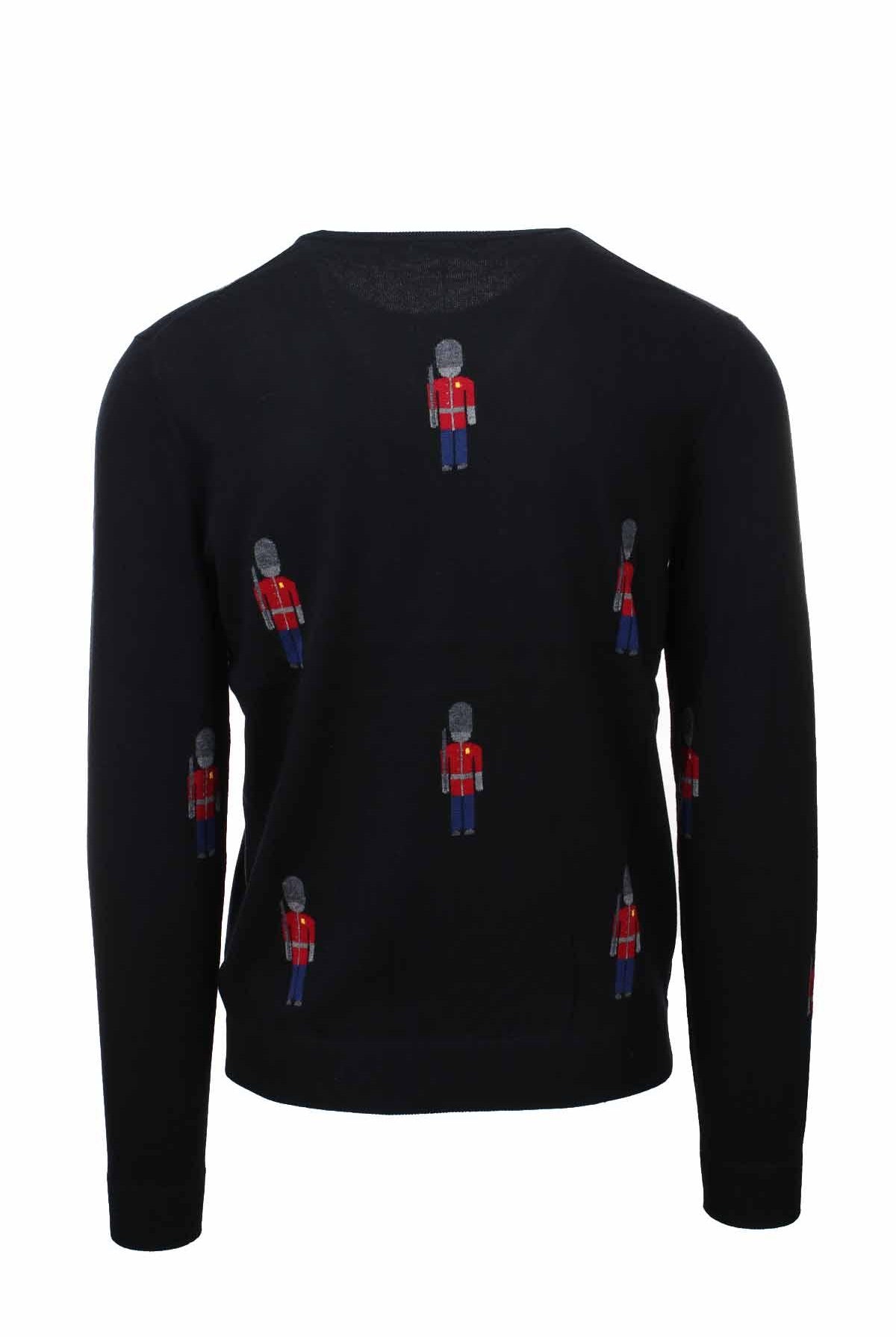Maglia girocollo in lana fantasia soldatini