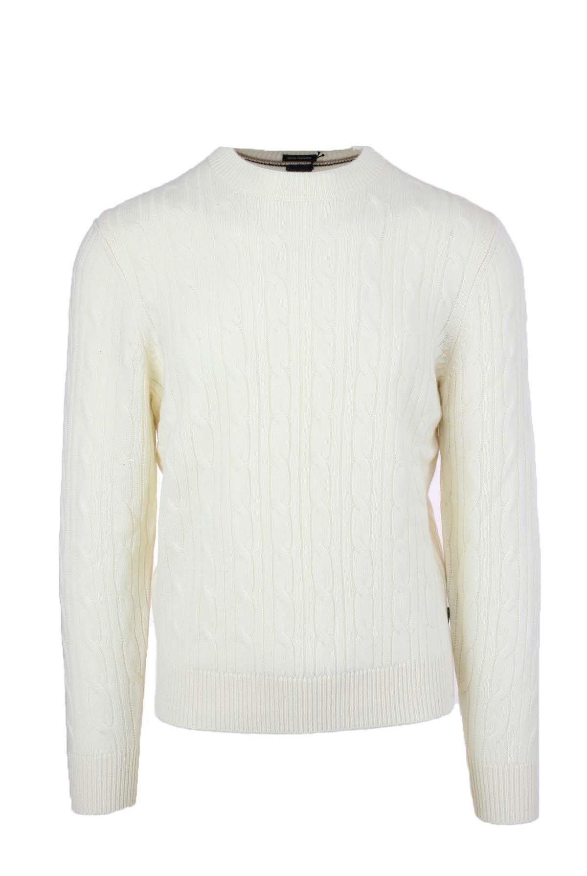 Maglia girocollo in lana trecce