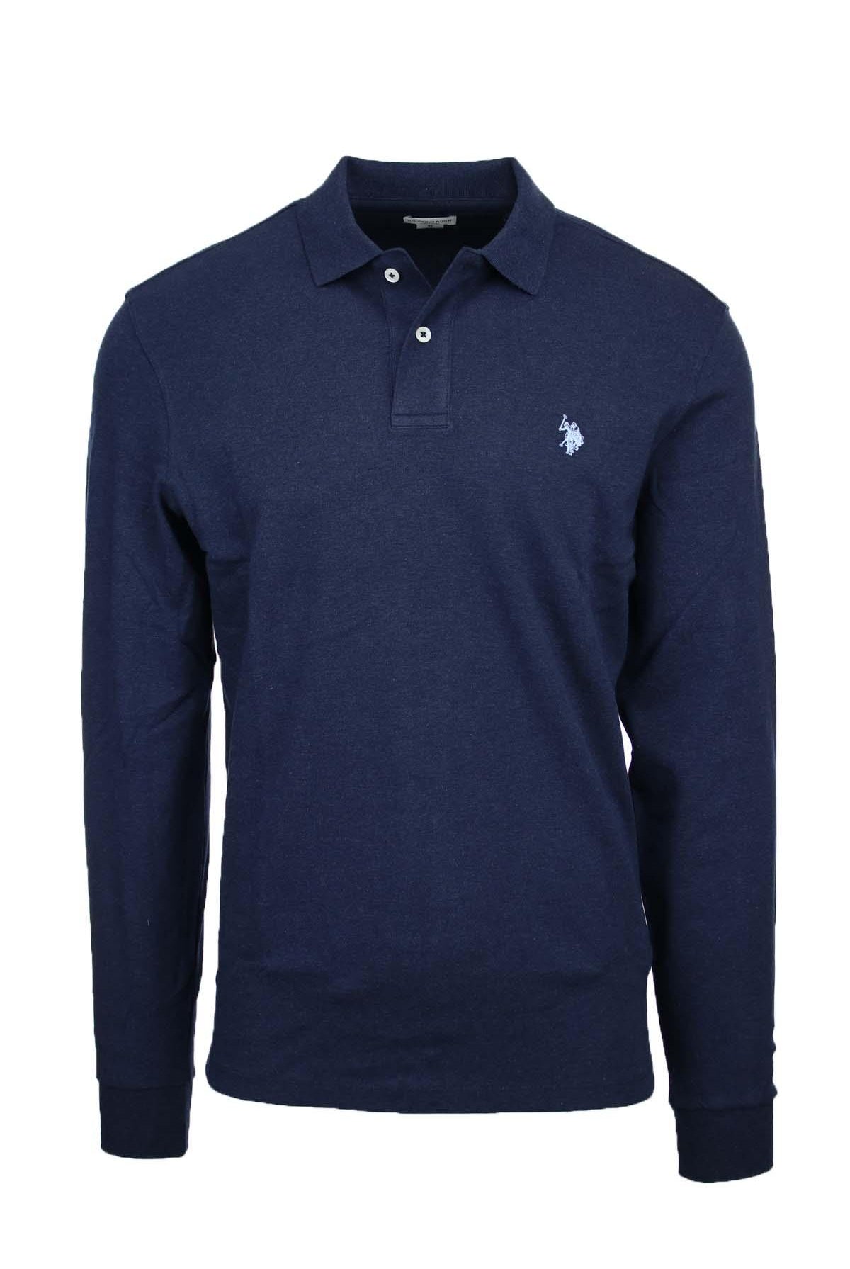 Polo manica lunga in jersey con logo