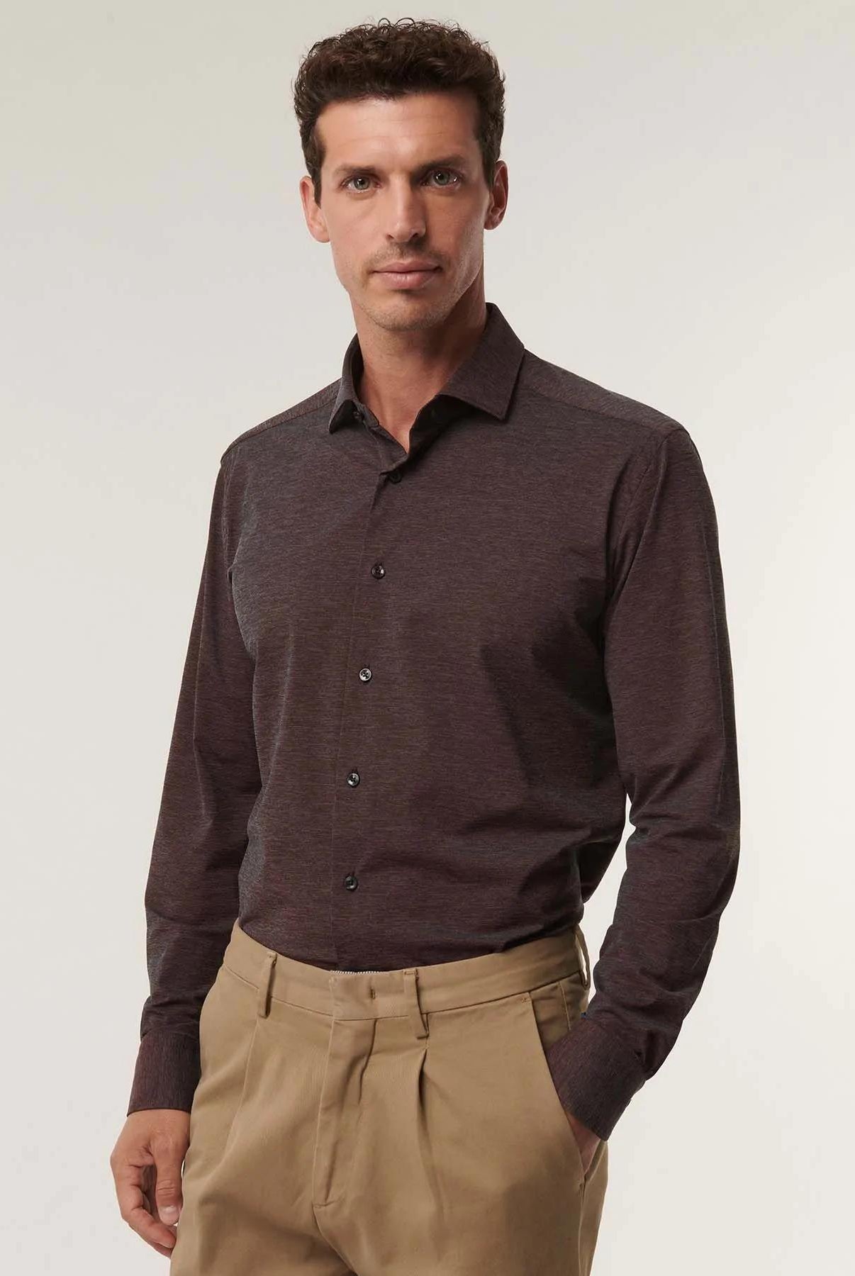 Camicia collo francesce tessuto tecnico Active