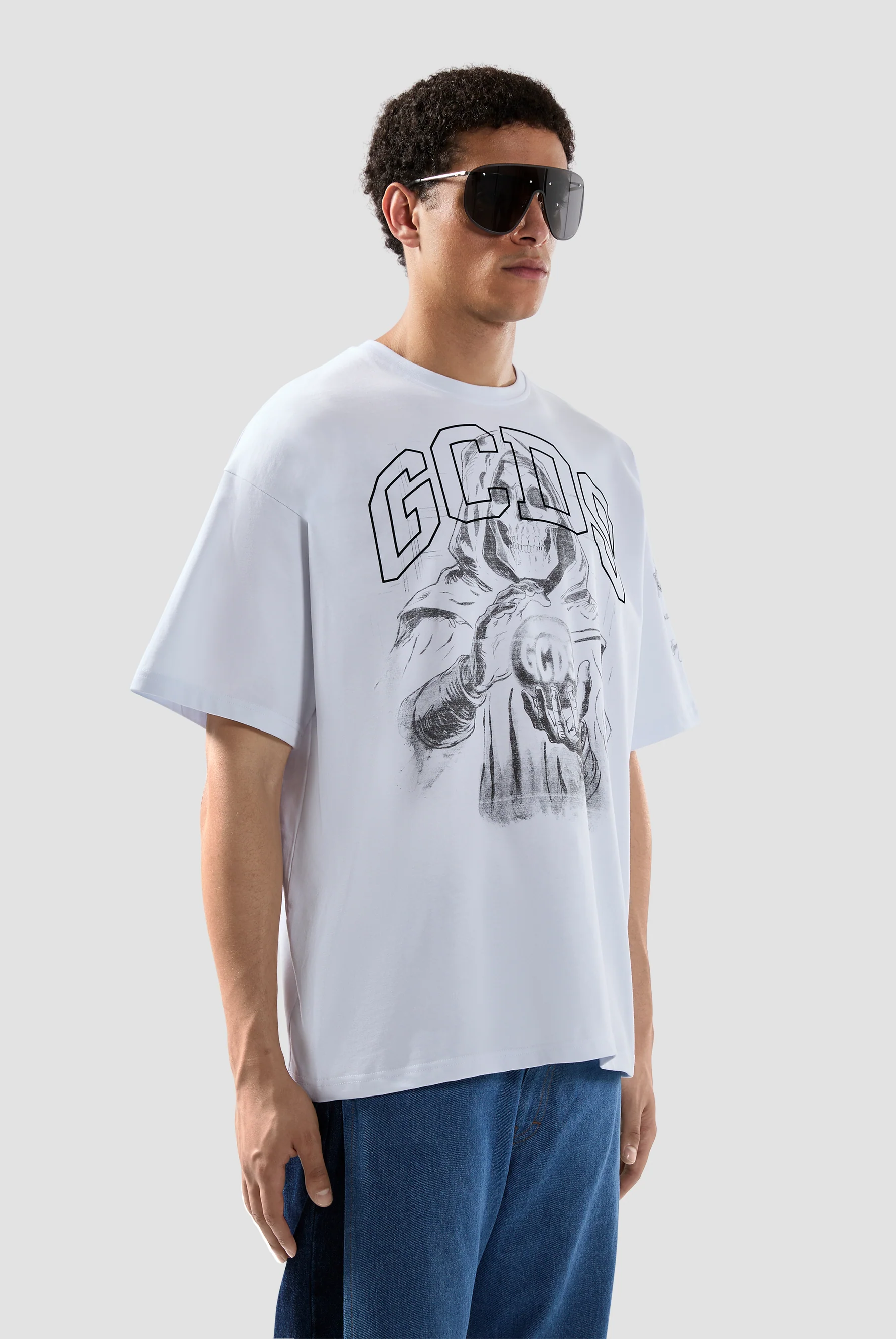 T-shirt mezza manica con stampa gotica