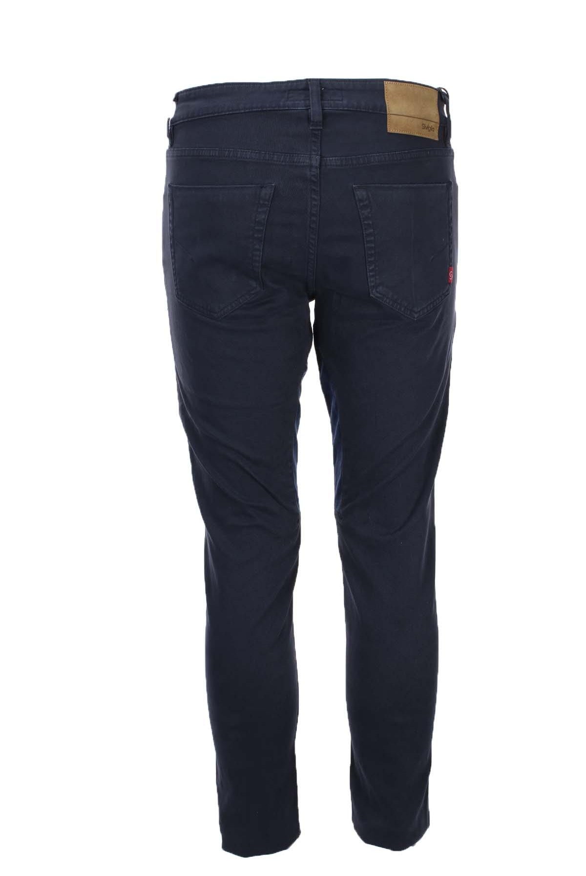 Pantalone con toppa in alcantara