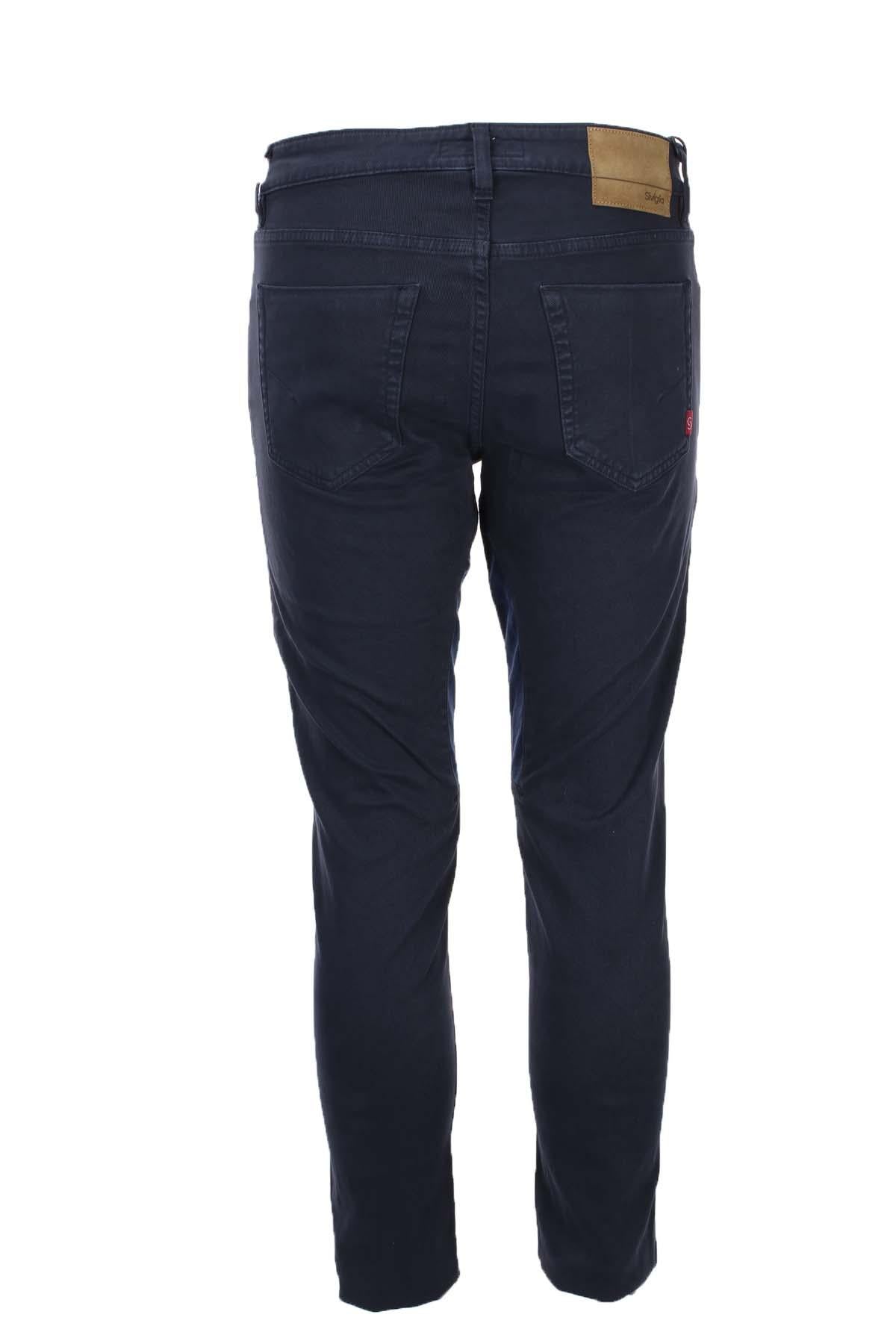 Pantalone con toppa in alcantara