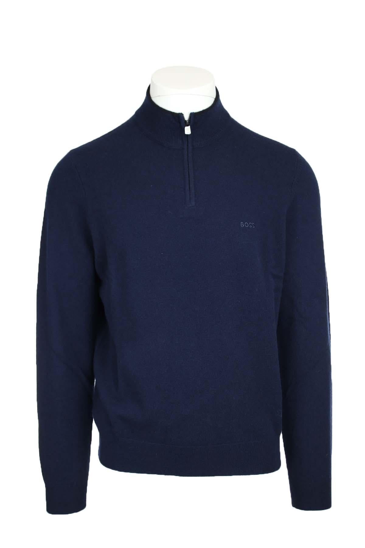 Maglia pullover lupo zip in lana.