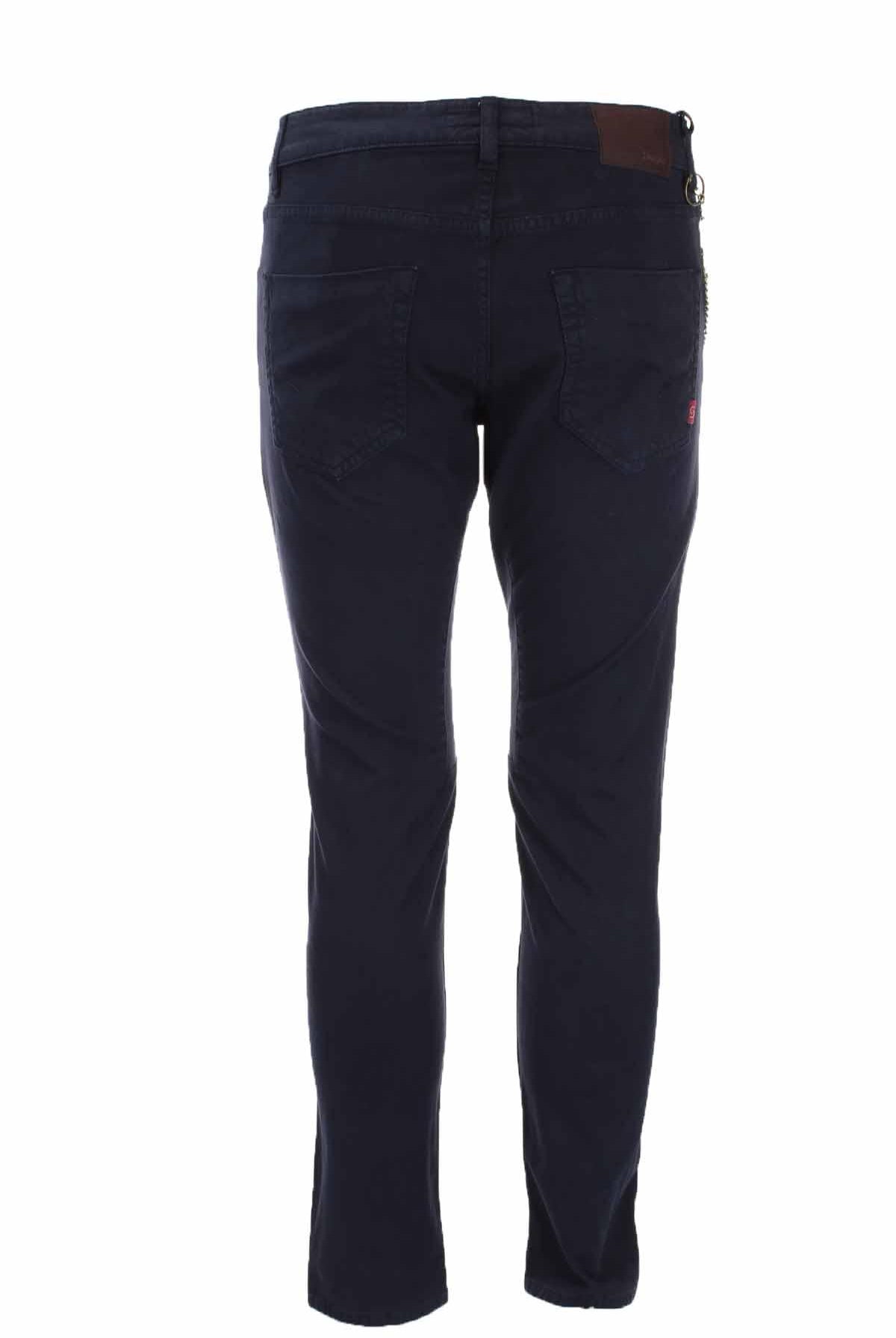 Pantalone 5 tasche in cotone con toppa