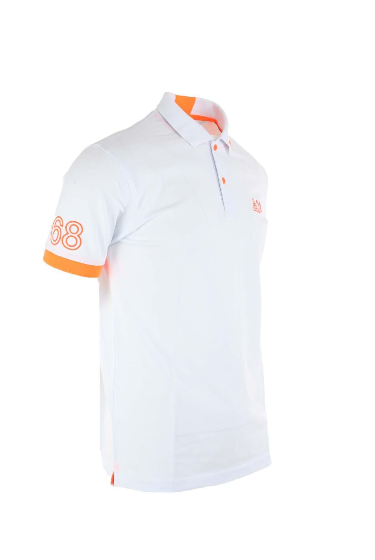 Polo mezza manica con dettagli e logo fluo