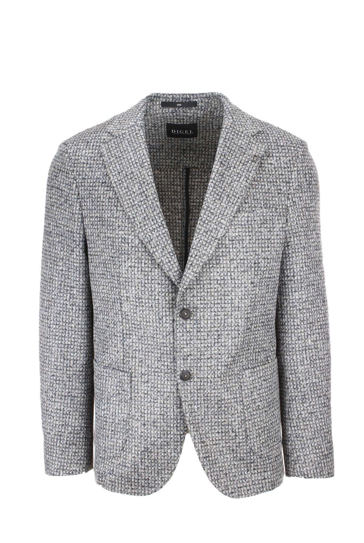 Giacca monopetto in tessuto stretch a quadri