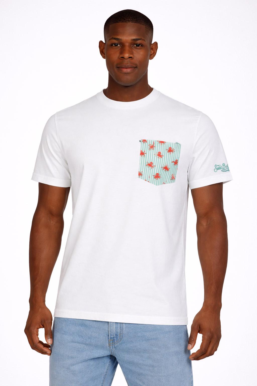 T-Shirt Uomo Taschino Polipi Cotone Premium