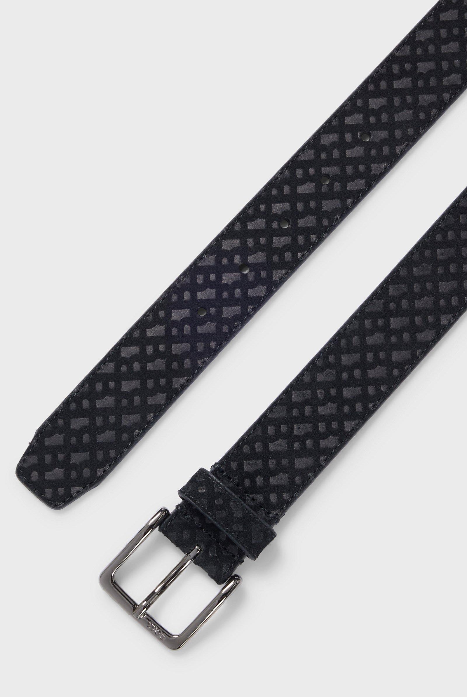 Cintura in pelle scamosciata con monogramma