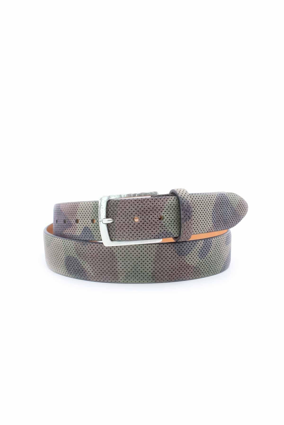 Cintura in pelle camouflage