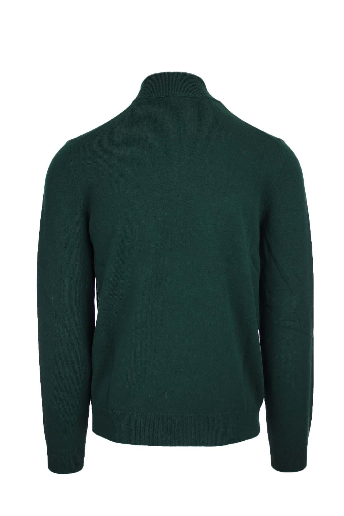 Maglia pullover lupo zip in lana.