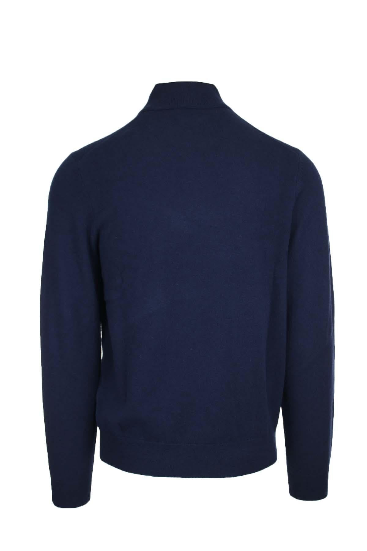 Maglia pullover lupo zip in lana.