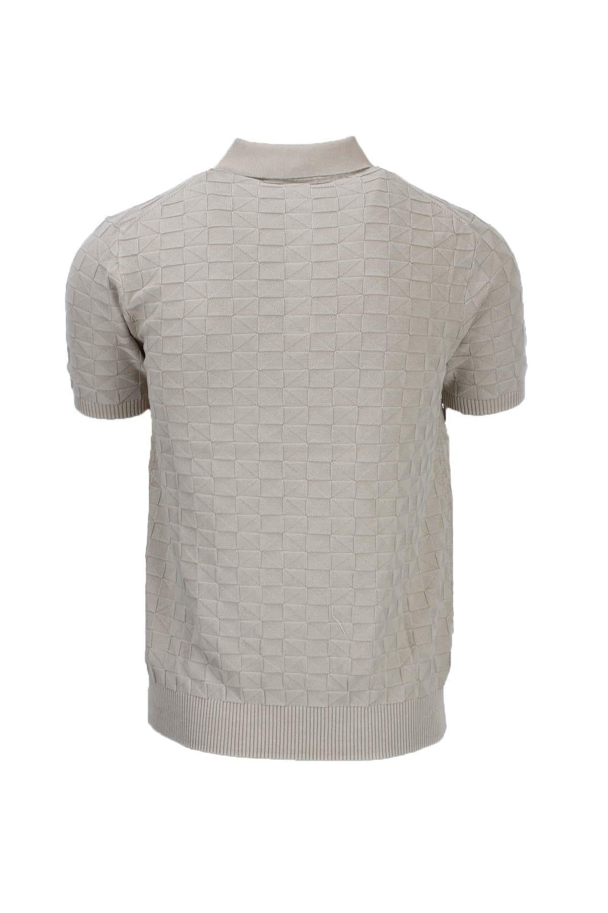 Polo in filo di cotone effetto 3D