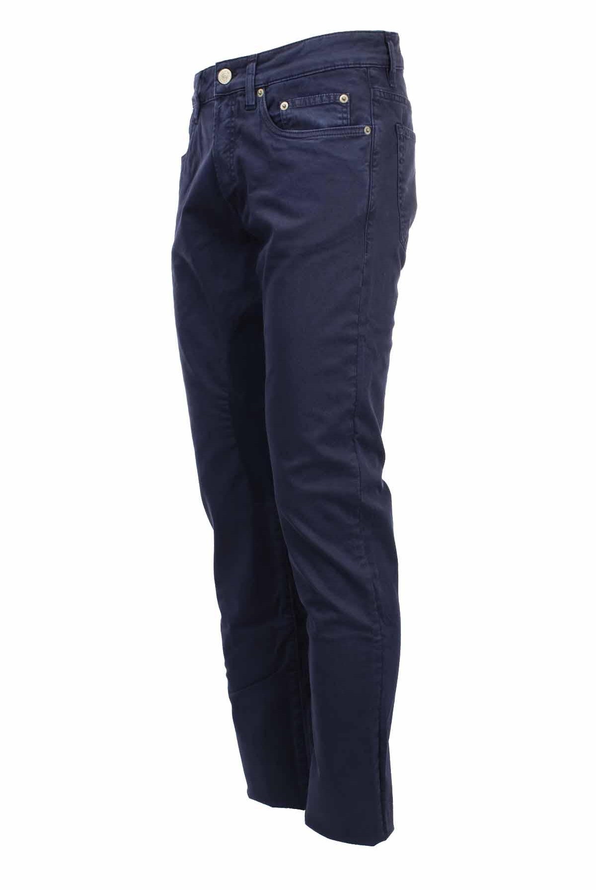 Pantalone 5 tasche con toppe in alcantara