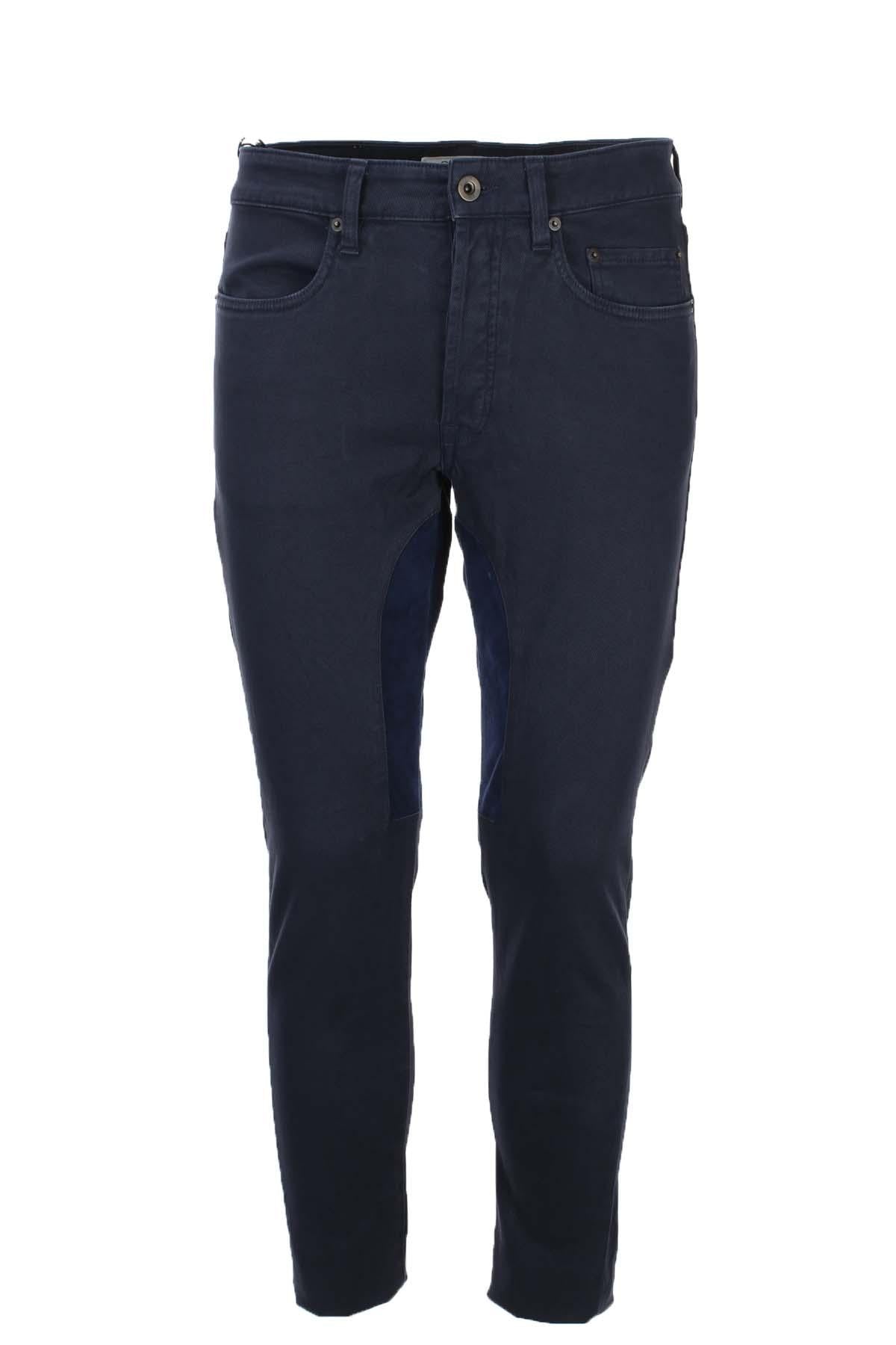 Pantalone con toppa in alcantara
