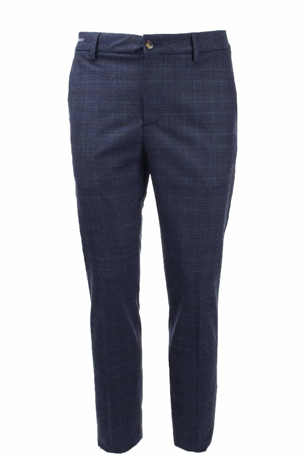Pantalone chino in lana a quadri