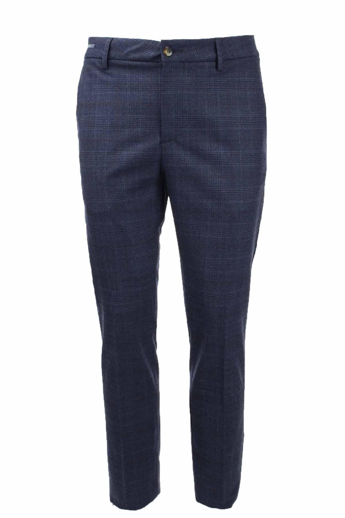 Pantalone chino in lana a quadri