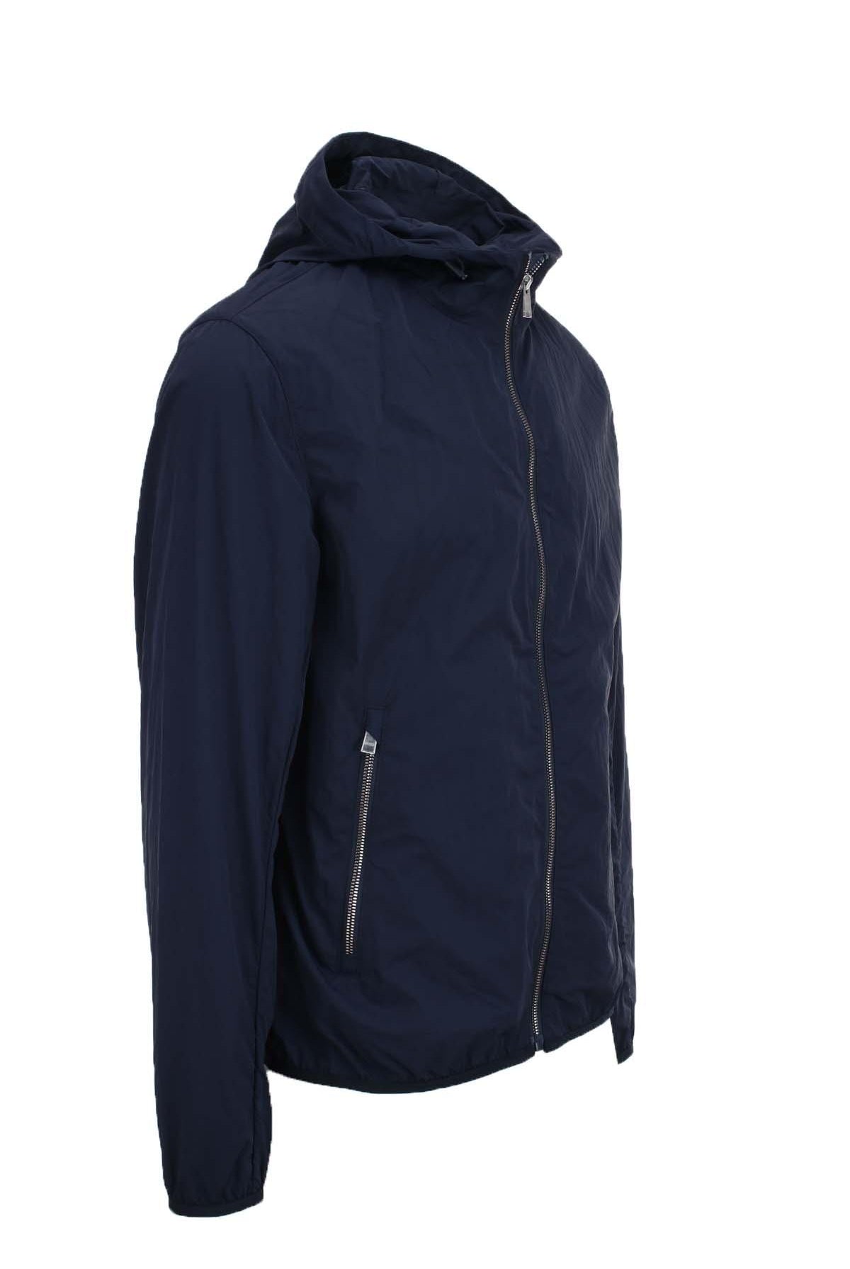 Giubbotto in nylon stropicciato con cappuccio