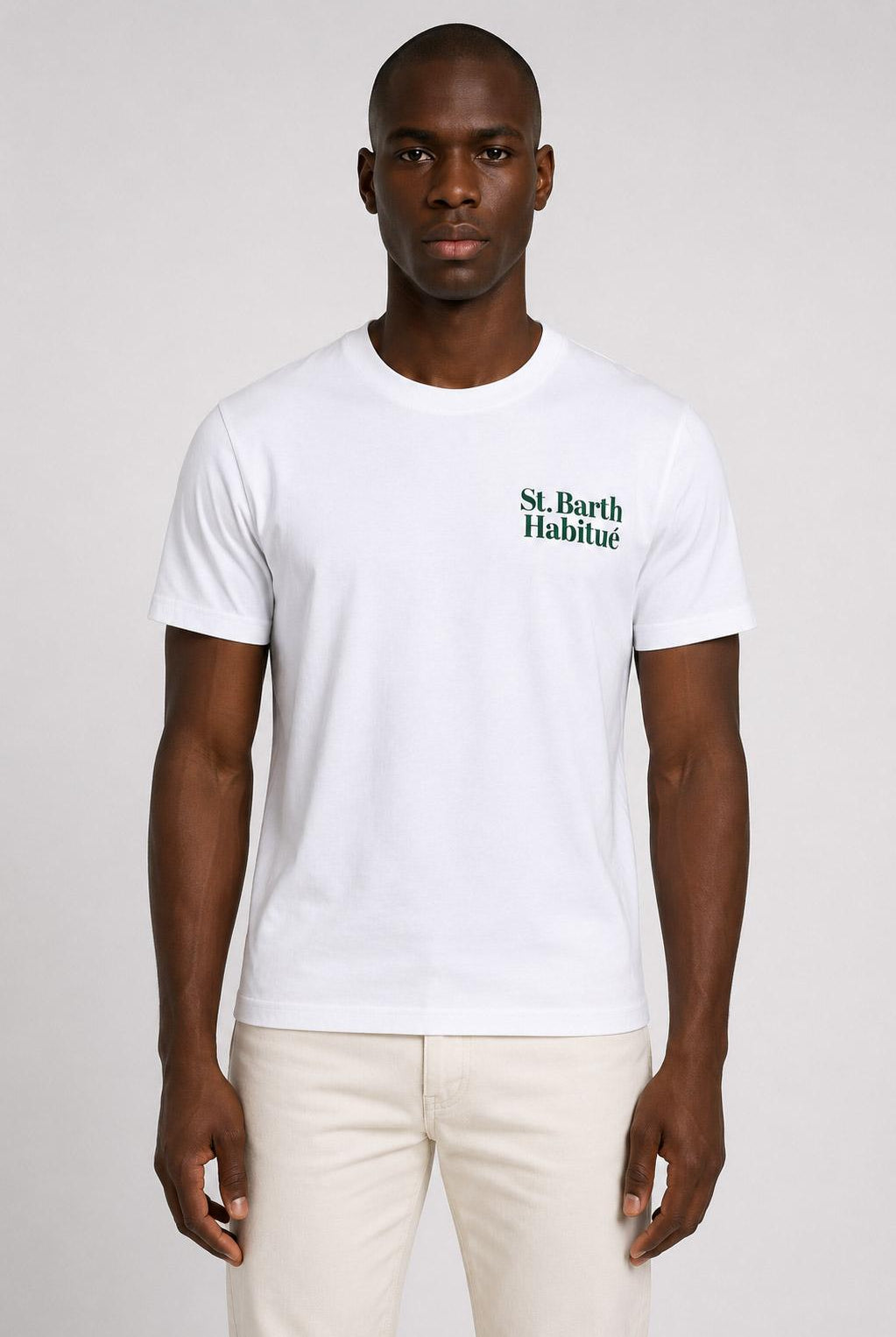 T-Shirt Uomo Cotone Maxi Stampa St. Barth Habituè